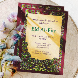 Eid Firande ornamental Crimson Red Eid Party Inbjudningar