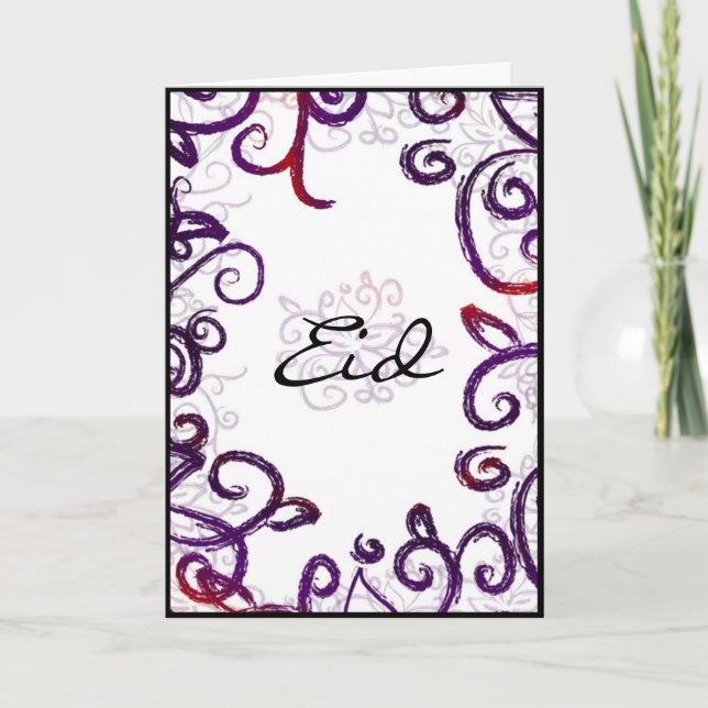 Eid hälsning - Eid mubarak hälsningkort Helgkort (Framsida)