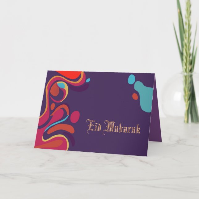 Eid kort med färgrikt stänk (Framsida)