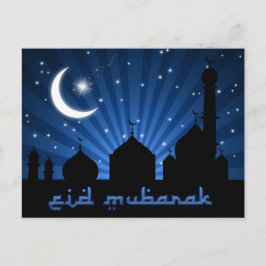 Eid-moské blå natt vykort