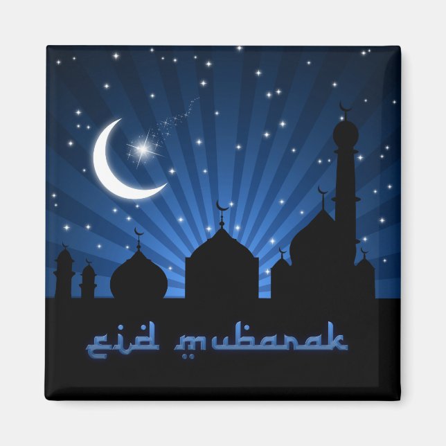 Eid Mosque Blue Night Magnet (Framsidan)