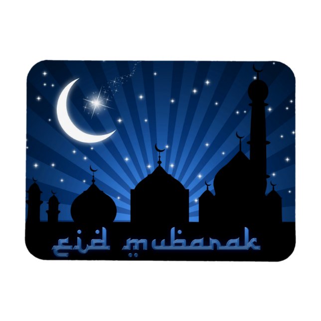 Eid Mosque Blue Night Magnet (Horisontell)