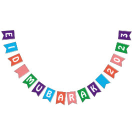 Eid Mubarak 2023 Colorful Eid Dekorations Banner Vimplar