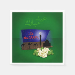 Eid Mubarak 3D Hälsning - Pappersservett