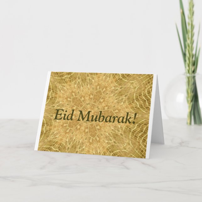 Eid Mubarak Adha Fitr golden vacker Kort (Framsida)