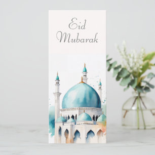 Eid Mubarak Akvarell Moske 0902a Inbjudningar