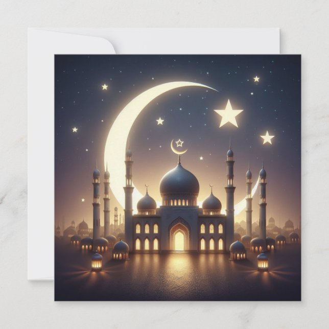 Eid Mubarak Anpassningsbar hälsningstext Julkort (Framsida)
