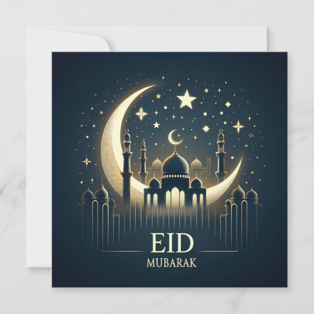 Eid Mubarak Anpassningsbar hälsningstext Julkort (Framsida)