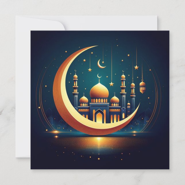 Eid Mubarak Anpassningsbar hälsningstext Julkort (Framsida)