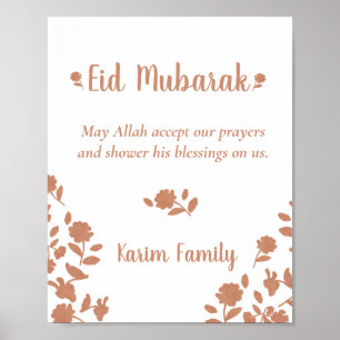 Eid Mubarak Anpassningsbar Islam Home Decor Blommi Poster
