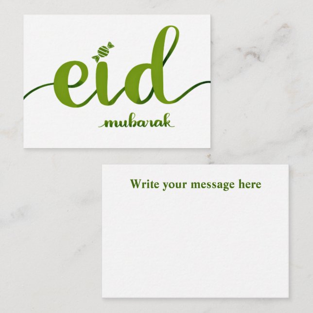Eid Mubarak Anteckningskort (Fram/baksida)