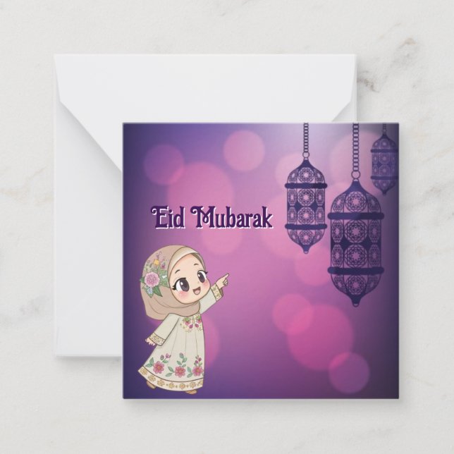 Eid Mubarak Anteckningskort (Framsida)