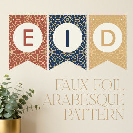 Eid Mubarak arabiskt mönster Vimplar