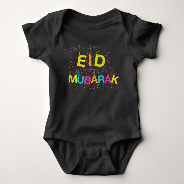 Eid Mubarak baby bära, kläder T Shirt (Framsida)