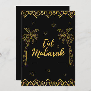 Eid Mubarak Black och Guld Julkort