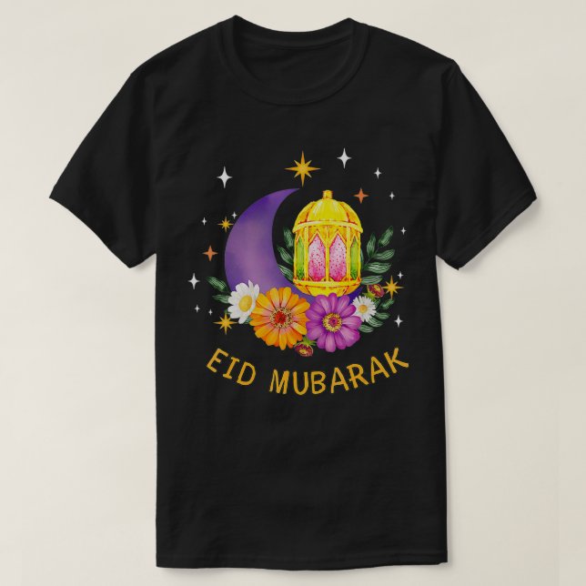 Eid Mubarak Blommigt Islamic Ramadan Tshirt for Mu T Shirt (Design framsida)