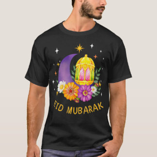 Eid Mubarak Blommigt Islamic Ramadan Tshirt for Mu T Shirt