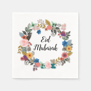EID MUBARAK BLOMMIGT WREATH NAPKINS PAPPERSSERVETT