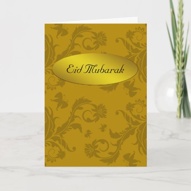 Eid Mubarak Blommor Helgkort (Framsida)