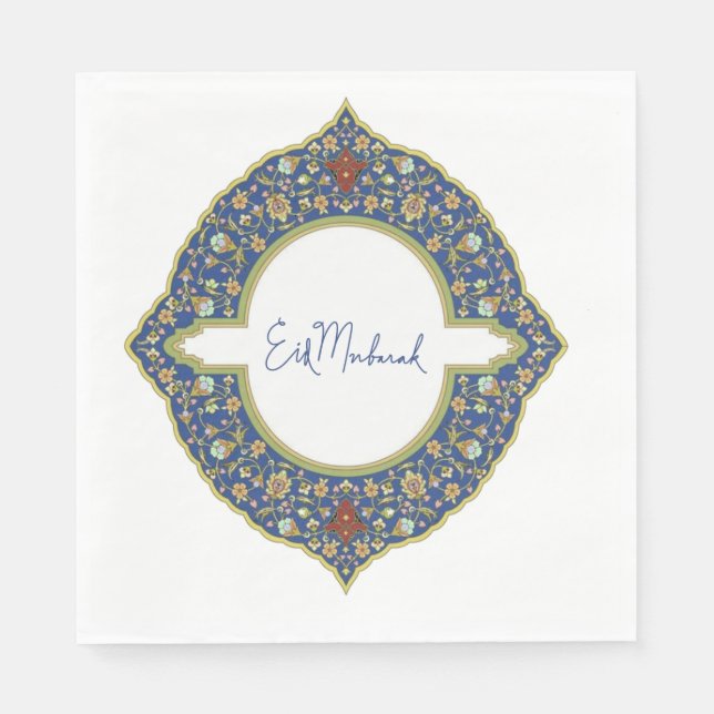 Eid Mubarak Blue Pappersservett (Framsidan)