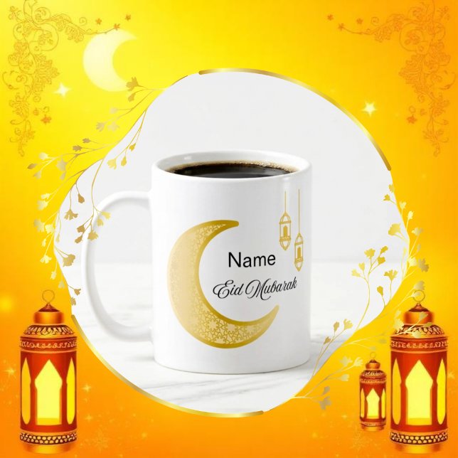 Eid Mubarak Ceramic Mug with Customizable Name Kaffemugg (Skapare uppladdad)