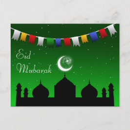 Eid Mubarak Colorful Garland Vykort