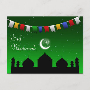 Eid Mubarak Colorful Garland Vykort