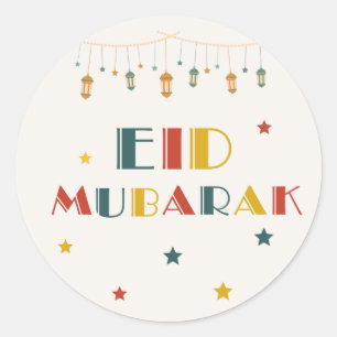 Eid Mubarak Colorful Sticker Runt Klistermärke