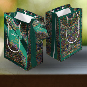 Eid Mubarak deprydnadsfader mönster Emerald