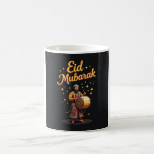 Eid Mubarak Drummer Firande Art Kaffemugg