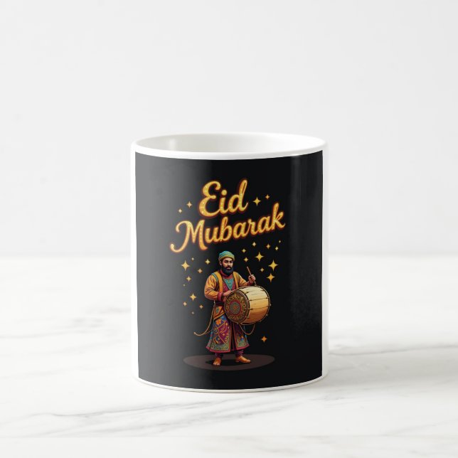 Eid Mubarak Drummer Firande Art Kaffemugg (Center)