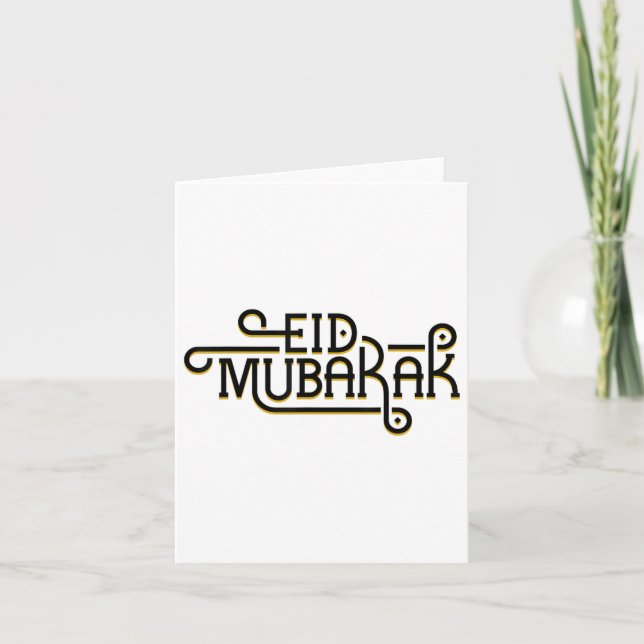 Eid Mubarak Eid Al Fitr Islamiska Helgdagar Muslim Kort (Framsida)