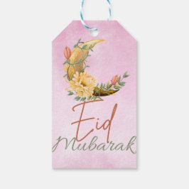 Eid Mubarak Eid Blommigt Måne Gift Märkre Presentetikett