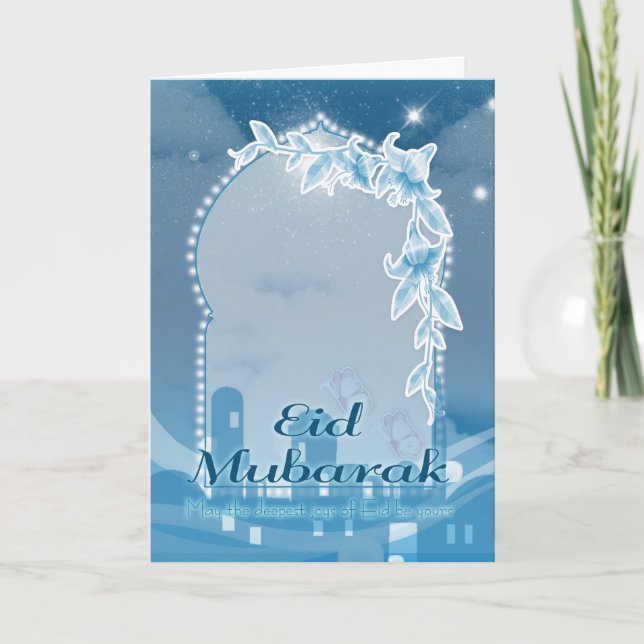 Eid mubarak, Eid Greeting Card, Eid Firande Helgkort (Framsida)