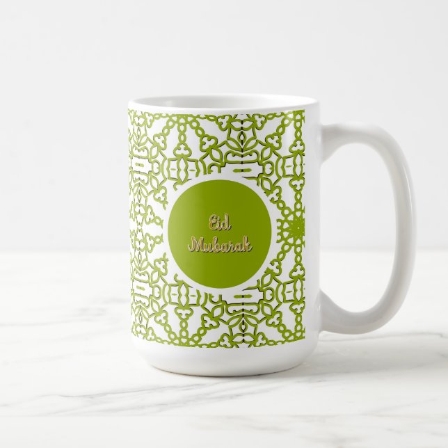 Eid Mubarak Eid Greeting Card-Grönt Kaffemugg (Höger)