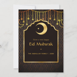 Eid Mubarak Familjefoto Collage Hälsning Julkort