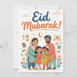 Eid Mubarak familjegrattkort Julkort