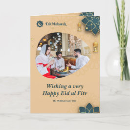 Eid Mubarak Family Photo Eid Hälsning Helgdag Card Helgkort