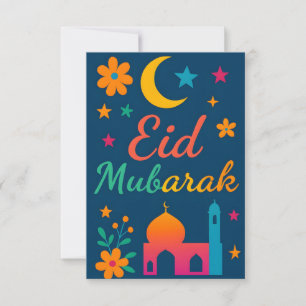 Eid Mubarak - Färgglatt för barn moské blommor Inbjudningar