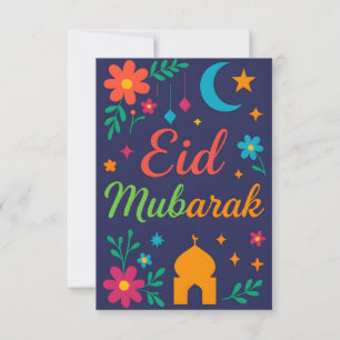 Eid Mubarak - Färgglatt för barn Moske Blommor Inbjudningar