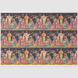 Eid Mubarak Festival Scene Wrapping Gift Papper