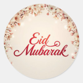 Eid mubarak for Eid Fitr gift tag Runt Klistermärke