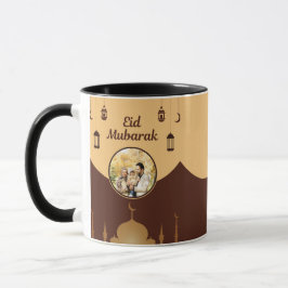 Eid Mubarak Fotoram Moské Siluett Konst Mugg