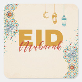 Eid mubarak fyrkantigt klistermärke