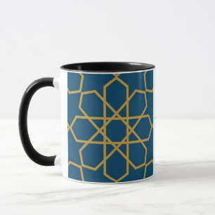 Eid Mubarak Geometric Design Blue Mugg