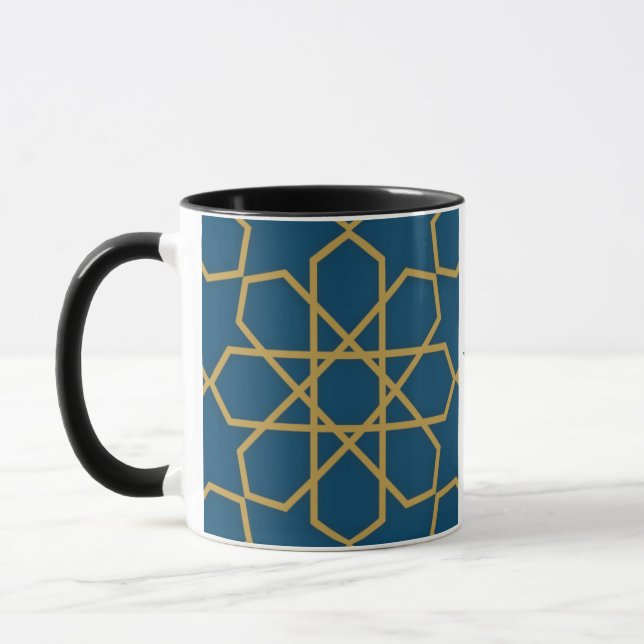 Eid Mubarak Geometric Design Blue Mugg (Vänster)
