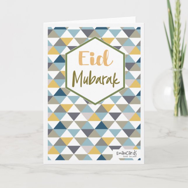 Eid Mubarak - Geometric Design Kort (Framsida)