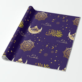EID Mubarak Gift Navy Wrapping Papper Presentpapper