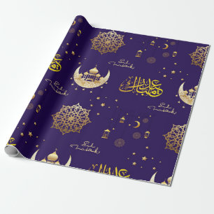 EID Mubarak Gift Navy Wrapping Papper Presentpapper