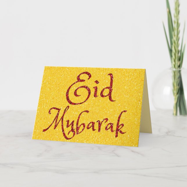 Eid Mubarak Glitter Greeting Card Kort (Framsida)